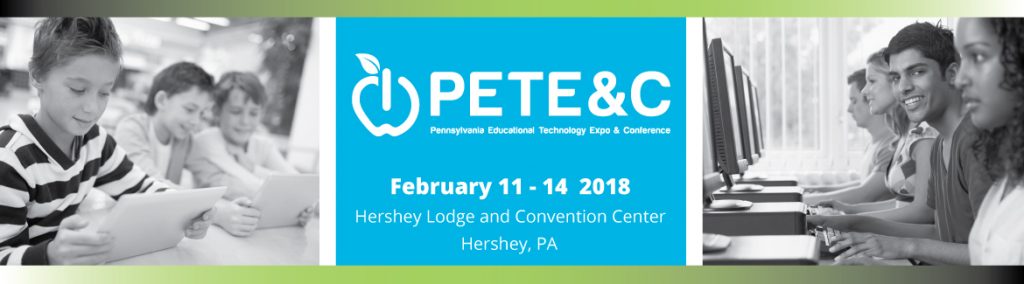 Banner advertising the Pennsylvania Educational Technology Expo and Conference in 2018